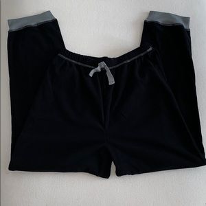 Boys fleece PJs black with gray trim